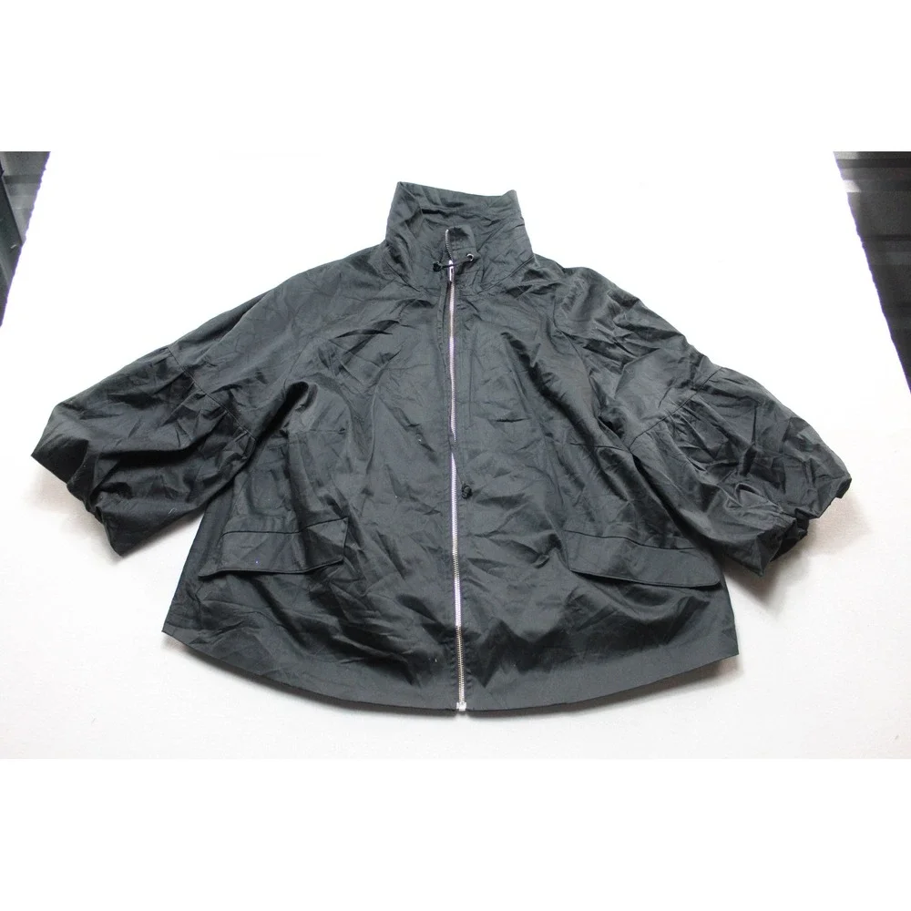 Avenue Jacket Womens Eighteen Twenty Black Excellent Balloon Sleeve Swing Zip
